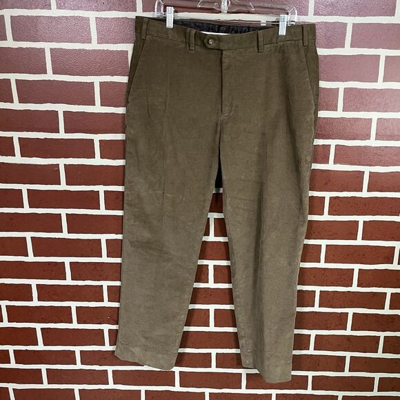 Ralph Lauren Pants Brown Tan Corduroy Flat Front Men's Size 36 x 32 Black Label